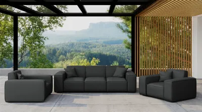 Produktbild von Gartenmöbel-Set SUMMER 3-1-1 wetterfester Stoff NXL Schwarz