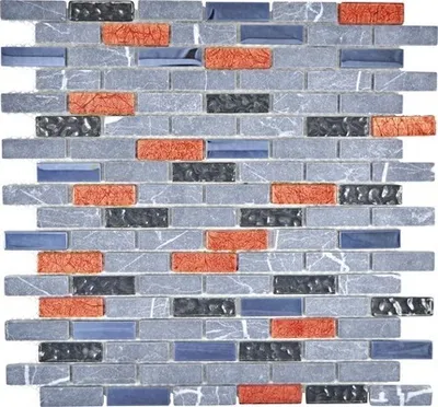 Produktbild von Keramikmosaik XCM IL027 29,8x30,4 cm grau/schwarz/rot