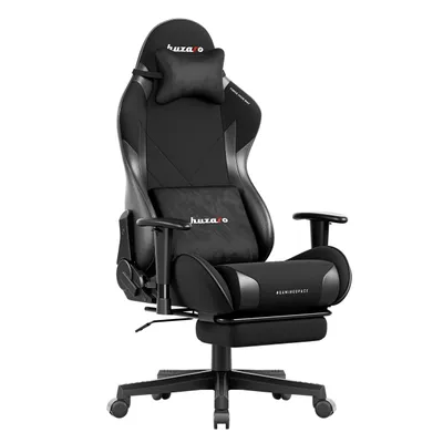 Obrázok produktu pre Huzaro Force 5.7 Black - herné kreslo, 2D podrúčky, 155° náklon, opierka nôh, krčný a bedrový vankúš, certifikát SGS, 136 kg
