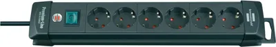 Produktbild von Brennenstuhl -Line Steckdosenleiste 6-fach schwarz 3m H05VV-F 3G1,5, 1951160100