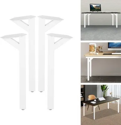 Image de Pied de meuble - En forme de Y - Lot de 4 - Hauteur 72 cm - Métal noir - Pour table