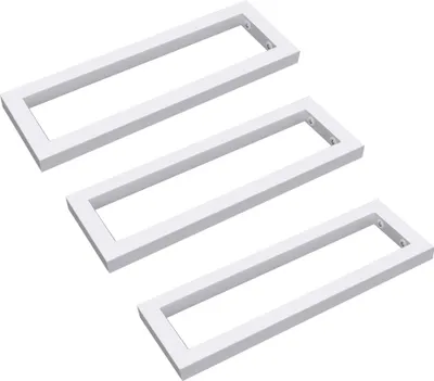 Produktbild von doporro Wandkonsole 45x3x15 cm rostfreie Edelstahl Weiß Wandhalter rechteckig Träger Regalträger Regalhalter (3 Stück) WH01