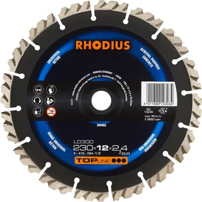 Produktbild von Rhodius 304465 LD300 Diamond cutting disc Diameter 230 mm Bore diameter 22.23 mm Concrete 1 pc(s)