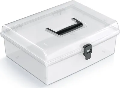 Produktbild von nabbi Aufbewahrungsbox aus Kunststoff NUF4L - transparent / schwarz
