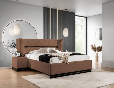 Obrázok produktu pre Čalúnená posteľ 180x200 IMELDA - hnedá
