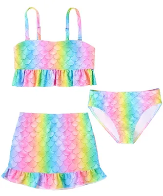 Produktbild von Mädchen-Bikini-Set, 3-teilig, mit Rüschenrock und verstellbaren Trägern