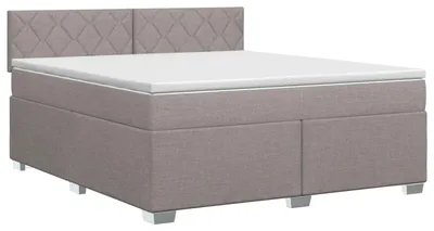 Immagine prodotto di Letto a molle con materasso Taupe 140 x 200 cm in tessuto
