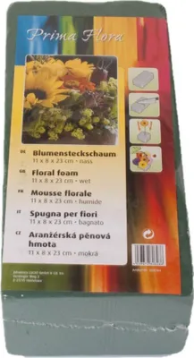 Produktbild von Grüner Nassziegel Steckschaum 10x8x23 cm, teilbar, für Bastel- und Dekoarbeiten