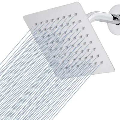 Produktbild von Regenbrause Edelstahl 304 Quadratisch 15cm Hochdruck Duschkopf Chrom