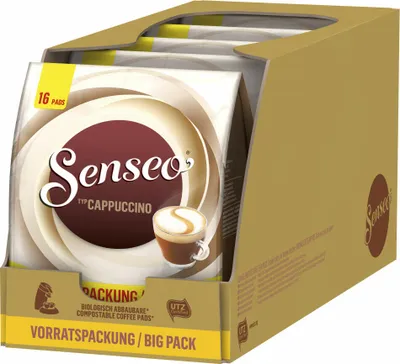 Produktbild von Senseo Kaffeepads Typ Cappuccino Vorratspackung 5er Set, Milchkaffee, Kaffee, 5 x 16 Pads