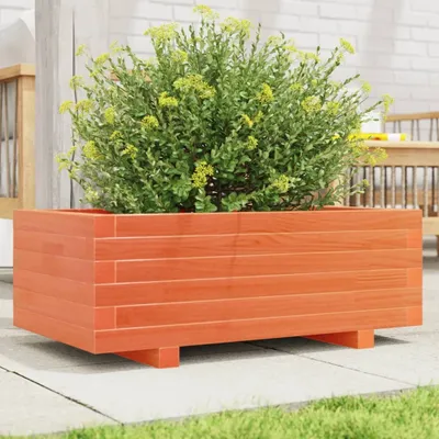 Produktbild von Design Pflanzkübel Wachsbraun 70x40x26,5 cm Massivholz Kiefer, Gabionen 2024 Neu