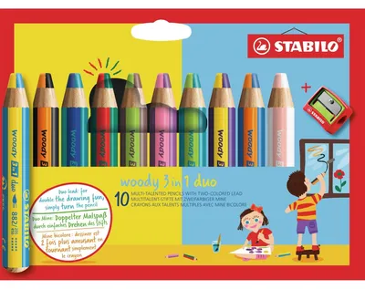 Obrázok produktu pre STABILO 882/10-2 STABILO Multitalent marker woody 3 v 1 duo, 10 ks Kartón-Etui