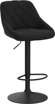 Produktbild von WOLTU Barhocker Barstuhl, Gute gepolsterte Sitzfläche aus Samt, Höhenverstellbar, 360° Drehbar, Schwarz