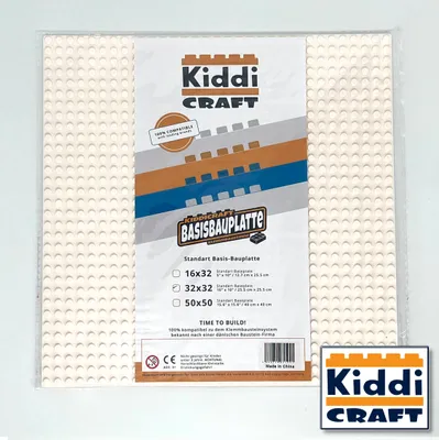 Produktbild von Kiddicraft Baseplate 32 x 32 Noppen (25,5 x 25,5cm) Weiß