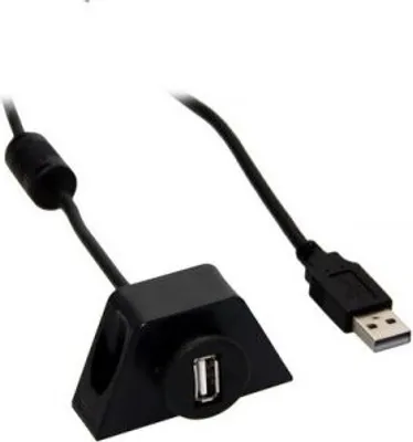 Produktbild von USB-A-Verlängerung mit Sicherungsclip, 2 m, schwarz 2,5 W, 0,5 A, 480 Mbit/s, USB 2.0