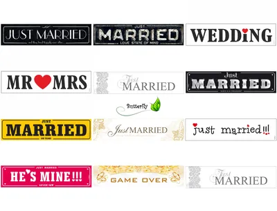 Produktbild von Hochzeitskennzeichen 50x11,5 cm, 1 Stk.