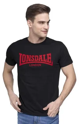 Image de T-shirt homme coupe régulière LL008 ONE TONE Noir/Rouge S Lonsdale