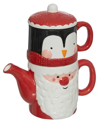 Zdjęcie produktu dla Dzbanek i kubek z motywem świątecznym, 21 cm