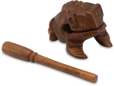 Produktbild von Frosch Klangfrosch Gr. 2 – 7 cm Klangtier aus Holz | Handgefertigtes Musik-/Percussion-Instrument