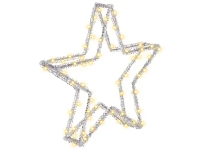Produktbild von BELIANI Outdoor LED Weihnachtsbeleuchtung Weiß Acryl u. Metall in Sternform mit Stromanschluss zum Aufstellen für Innen Außen Adventsdekoration