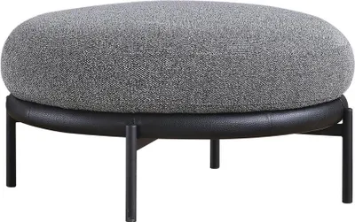 Produktbild von Grauer Wohnzimmer Hocker Rundhocker Luxus Fußhocker Polstermöbel Neu