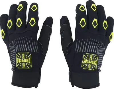 Image de WCC West Coast Choppers Handschuhe Por Vida Black/Yellow-M