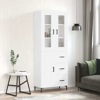 Obrázek produktu pro vidaXL Highboard White 69,5x34x180 cm výrobek z odvozeného dřeva