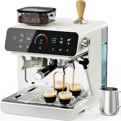 Obrázok produktu pre Polootomatočný kávovar na espresso s funkciou napeňovania mlieka, kompaktný dizajn