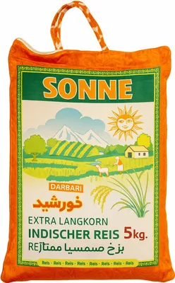 Produktbild von Khorshid Sonne Basmati Reis Darbari Extra Langkorn Reis 5 Kg