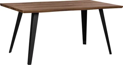Produktbild von BELIANI Esstisch Braun mit Schwarz 90 x 160 cm MDF Tischplatte Metallbeine Matt Furnier Rechteckig Industriell