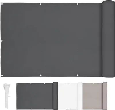 Image de Protection de balcon hydrofuge 100 x 300 cm, noir