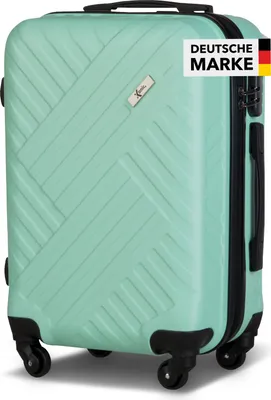Produktbild von Xonic Design Reisekoffer mit Rollen– ABS Hartschalenkoffer mit 360° Leichtlauf-Rollen – hochwertige Koffer Trolleys mit Zahlenschloss in M, L, XL oder Set – Handgepäck Koffer, Suitcase (Pastell Mintgrün, M)