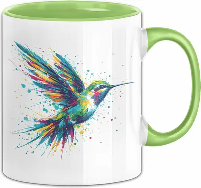 Produktbild von Kolibri Aquarell Tasse Geschenk (Grün)