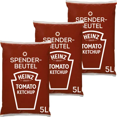 Produktbild von Heinz Tomato Ketchup Tomatensauce im Spenderbeutel 3 x 5 Liter 1500ml