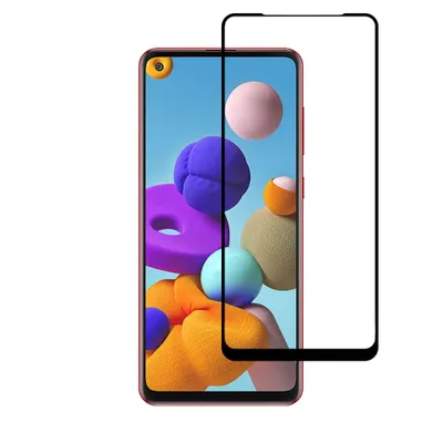 Produktbild von Smartphonica Samsung Galaxy A21s volle Abdeckung gehärtetem Glas Bildschirmschutz aus gehärtetem Glas mit abgerundeten Ecken