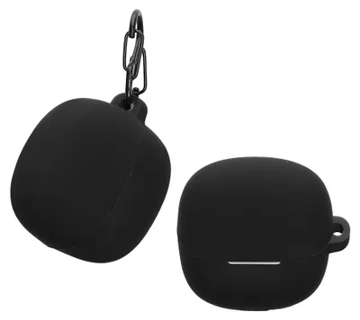 Produktbild von kwmobile Schutzhülle für Xiaomi Buds 5 Hülle - TPU Silikon Case für Kopfhörer Ladecase - stoßfestes Cover mit Karabiner - Schwarz