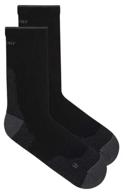 Image de Chaussettes de randonnée Icebreaker Merino Hike+ Ultralight, modèle col montant, couleur noire, pointure homme EU 47-49, couleur noire, pointure homme EU 47-49