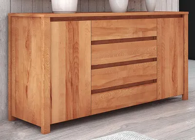 Produktbild von Kommode Tasman 15 Kernbuche massiv geölt - Abmessungen: 77 x 150 x 45 cm (H x B x T)