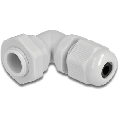 Produktbild von DeLOCK Kabelverschraubung 90° gewinkelt PG7 grau, Grau, Kunststoff, 1 Stück(e), Abgewinkelt, PG7, 1,1 cm