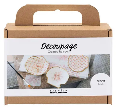 Produktbild von Creativ Company Mini-Hobby-Set Decoupage, Muschelschalen, hellrosa, 1 Box