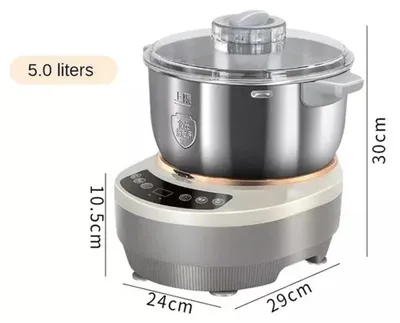 Produktbild von Teigknetmaschine HY01 - 5 l Küchenmaschine - Elektrischer Teigmixer - 200 W - 220 V - Gärfunktion - Edelstahlschüssel