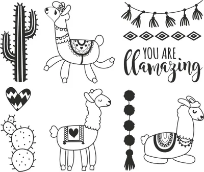 Produktbild von HEYDA Motivstempel-Set Lama, Stempel-Set für Kinder, Holz, 10 Stück(e)