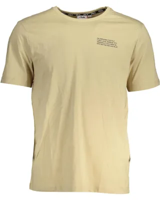 Produktbild von Kurzarm Herren T-Shirt Beige mit Rundhalsausschnitt und Logo-Druck