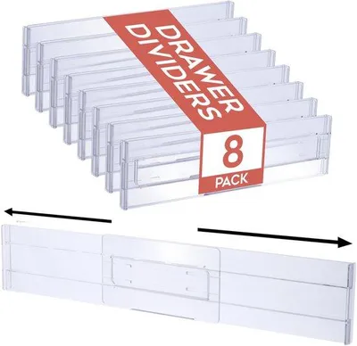 Immagine prodotto di Organizer regolabile per cassetti, altezza 8-54 cm, per abbigliamento e ufficio