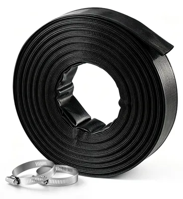 Produktbild von VEVOR Rückspülschlauch 2 Zoll 30,48 m PVC Flachschlauch Ablaufschlauch für Poolentwässerung und Bewässerung mit 90 psi, Anschlusswahl ohne Vorinstallierte Kupplungen für Verschiedene Pumpensysteme