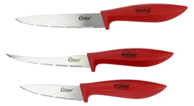 Image de Clauss set de couteaux 3 pièces inoxydable lames dentelées lavable au lave-vaisselle