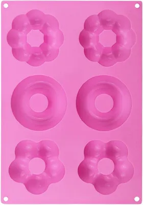 Produktbild von 2 Stück hitzebeständige Silikon-Donut-Backformen in Blumenform für Bagels, Silikon-Bagel-Backform mit Antihaftbeschichtung