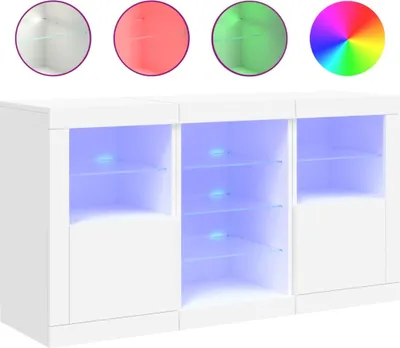 Obrázek produktu pro Příborník s LED osvětlením bílý 123 x 37 x 67 cm