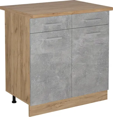 Produktbild von Küchenunterschrank Vicco R-Line Beton 80 cm , AP Eiche, Model 53319