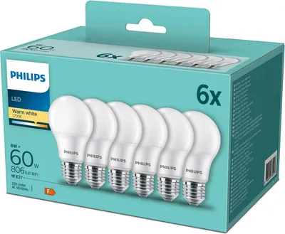 Immagine prodotto di Confezione da 6 LED E27 Frost normale 60W 806lm